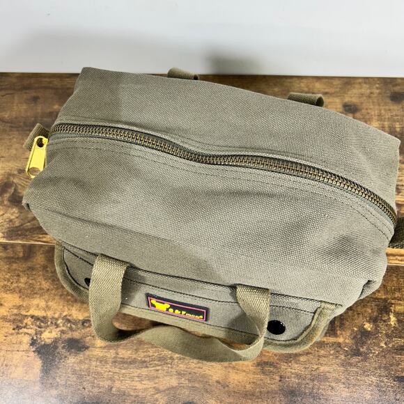 Olive Drab Heavyweight Canvas Mechanics Standard Tool Bag 11" x 6" x 5" - Picture 7 of 12